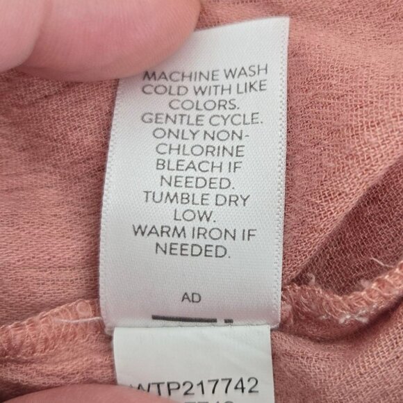 J. Jill Rose Pink Peasant Blouse Embroidered 3/4 Sleeves Pleated Back XS Petite - Picture 9 of 9